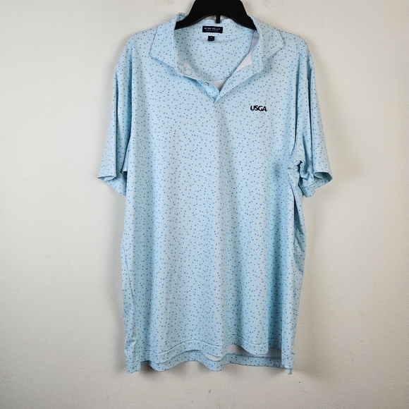Peter Millar Crown Crafted USGA Short Sleeve Polo Knit Shirt XL - Picture 1 of 9